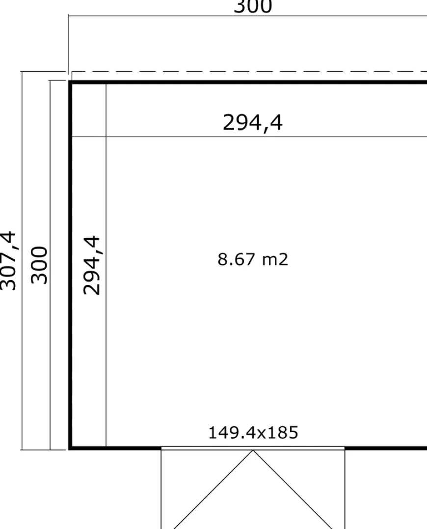 Lasita Maja redskabsrum Felix 3 300 x 300 cm