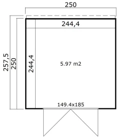 Lasita Maja redskabsrum Fynn 2 250 x 250 cm