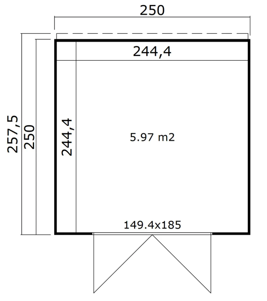 Lasita Maja redskabsrum Fynn 2 250 x 250 cm