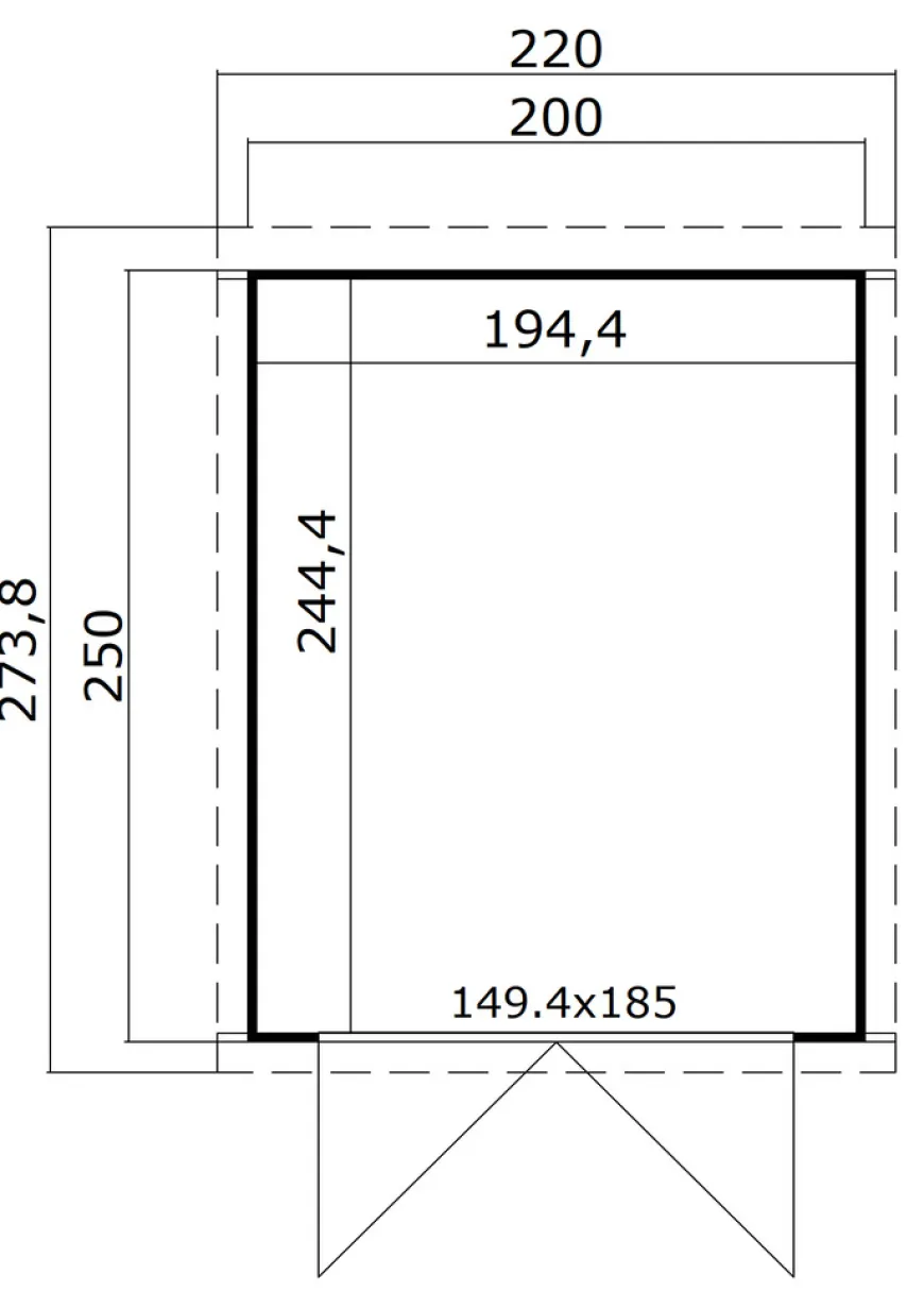 Lasita Maja redskabsrum Kibo 250 x 200 cm