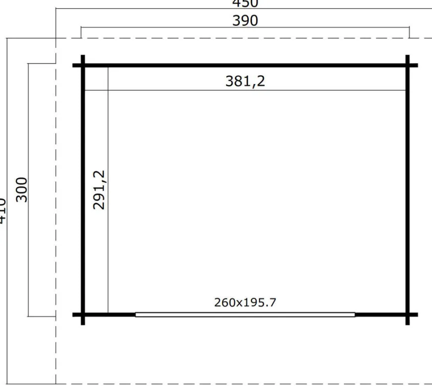 Lasita Maja Sussex 1 hytte 390 x 300 cm