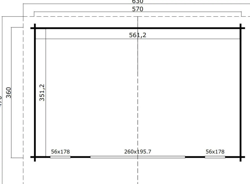 Lasita Maja Sussex 2 hytte 360 x 570 cm