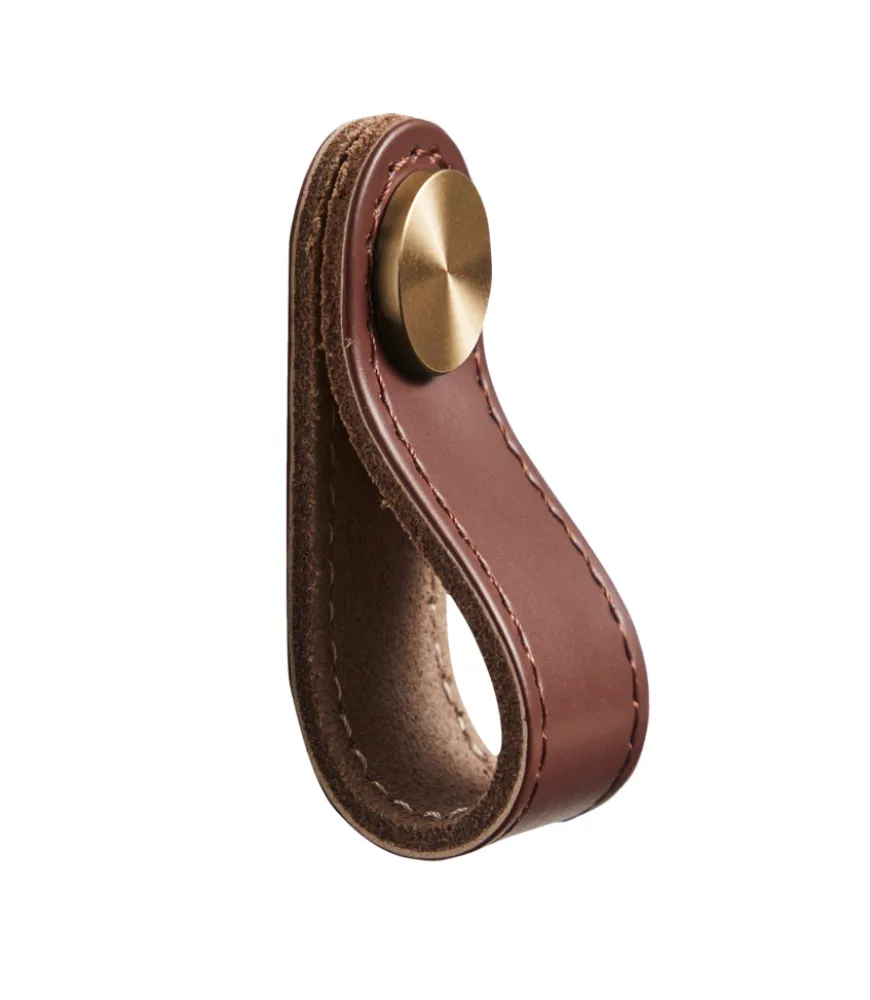 Læderknopper brun 2-pk.