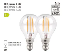 LED-kronepære 2,9 W E14 2-pk.