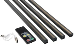LED-lysskinne til akustikpanel sort 3 meter 4-pk.