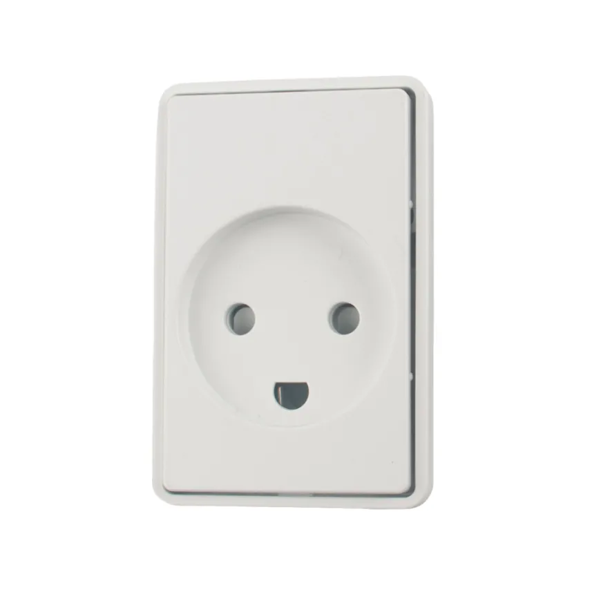 LK FUGA® stikkontakt 1,5 m/jord og ramme hvid