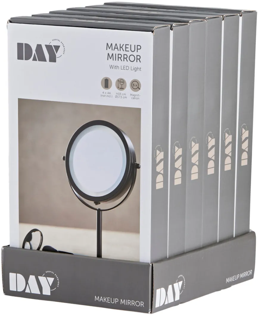 Makeup spejl m/lys Ø 17,5 cm - DAY