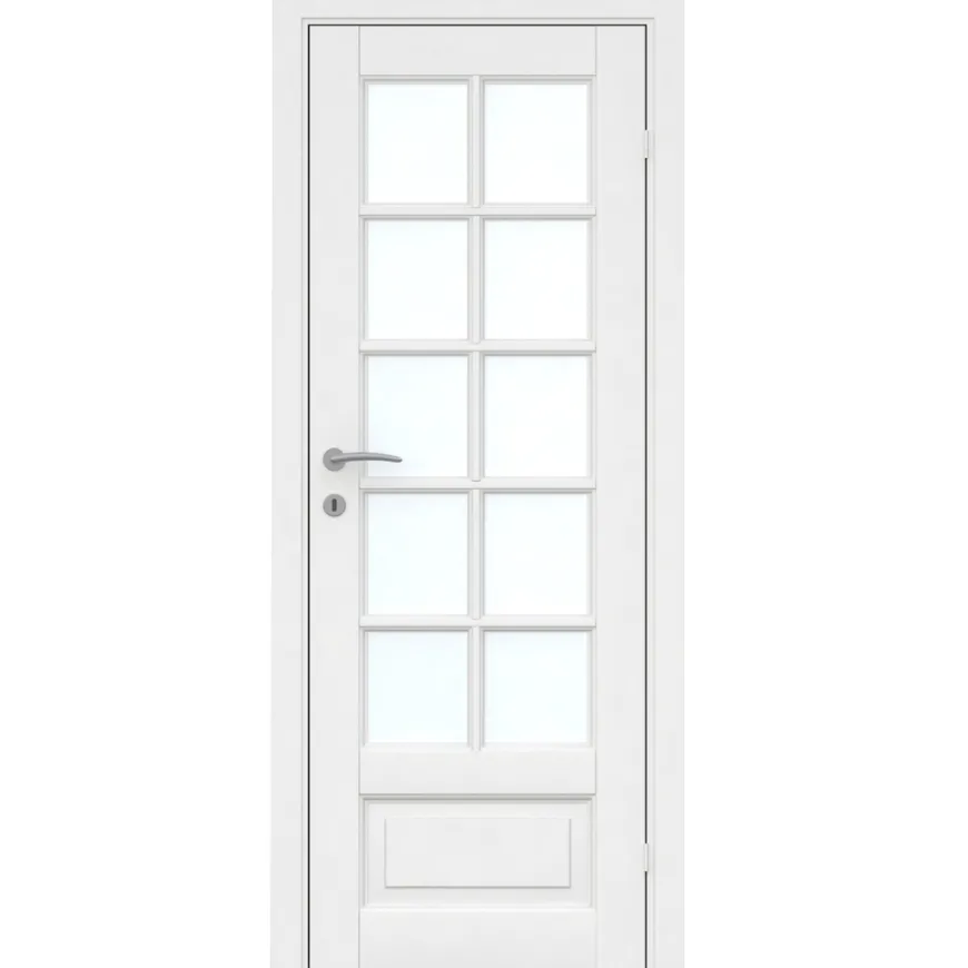 Massiv hvidmalet enkelt glasdør 82,5 x 204 cm