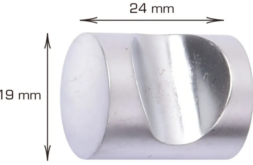 Møbelgreb cylinder 19 mm krom 2 stk.