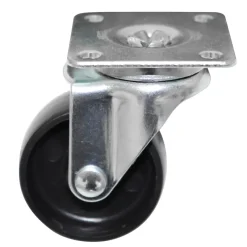 Møbelhjul drejbart med plade sort 40 mm