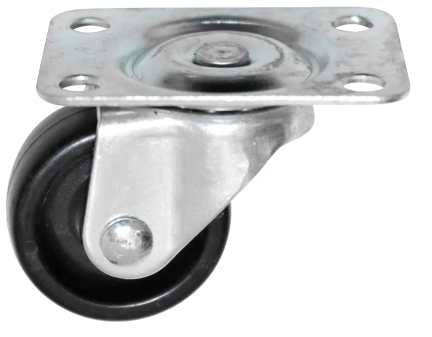 Møbelhjul drejbart med plade sort 30 mm