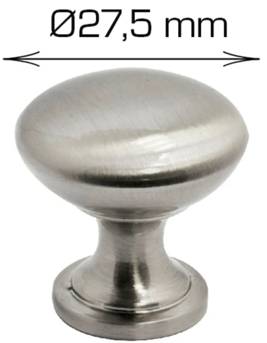 Møbelknop satinfinish Ø27,5 mm