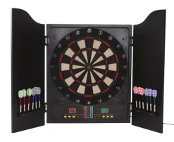 Nordic Games elektronisk dartskive i dartskab sort