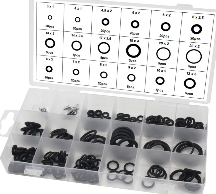 O-ringe gummi sortimentsæske 200 stk.