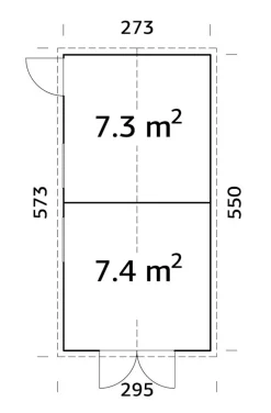 Palmako redskabsrum Aksel 4 - 273 x 550 cm