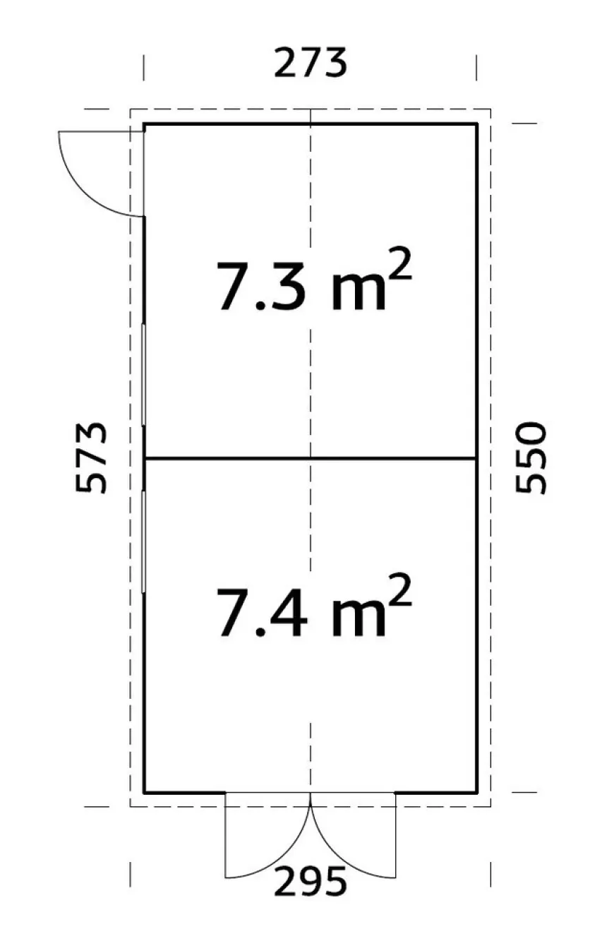 Palmako redskabsrum Aksel 4 - 273 x 550 cm