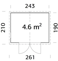 Palmako redskabsrum Aksel 1 - 243 x 190 cm