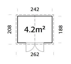 Palmako redskabsrum Elisa 208 x 262 cm