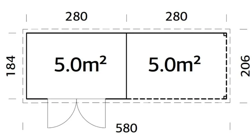 Palmako redskabsrum m/pergola Alma 560 x 184 cm