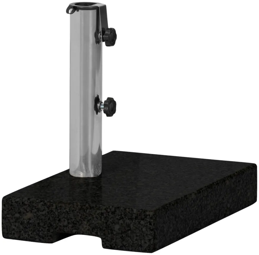 Parasolfod halvrund B45 x D28 x H8/30 cm sort