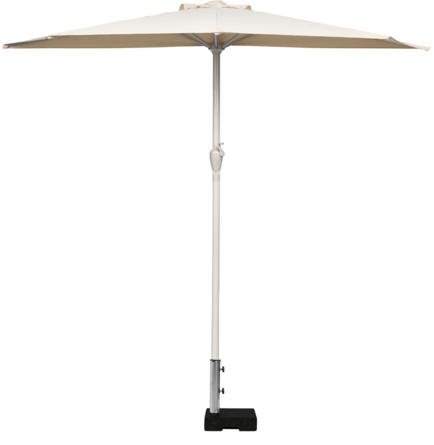 Parasolfod halvrund B45 x D28 x H8/30 cm sort