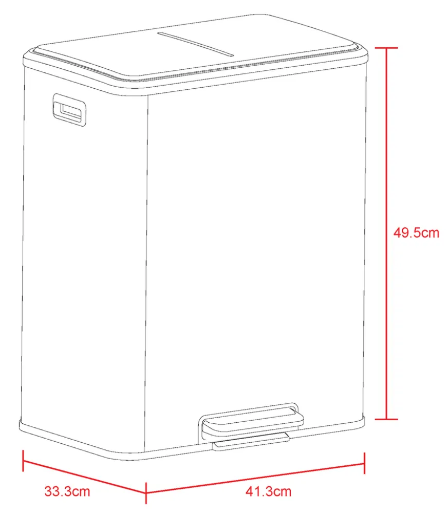 Pedalspand m/soft close 2 x 15 liter - G. Funder
