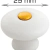 Porcelænsknop guld center Ø29 mm 2 stk.