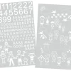Postkassestickers med tal, bogstaver og figurer hvid
