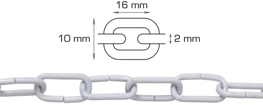 Pyntekæde hvid 2 meter