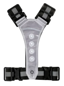 Refleksvest med LED sort/grå - BikeZone®