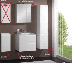 Reno spejlskab 80 cm