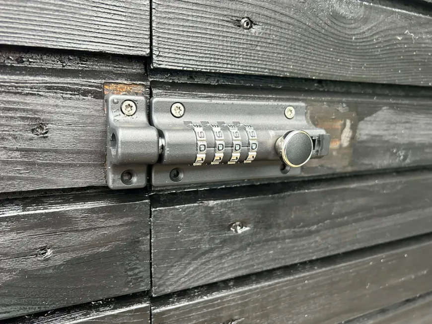 Skudrigle med kodelås sort 120 x 48 mm