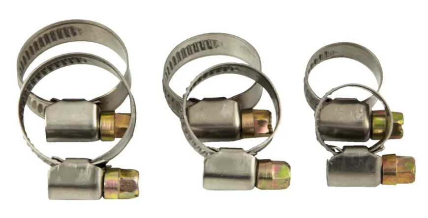 Spændebåndsmix 3/8" - 1/2" - 3/4" - 6 stk.