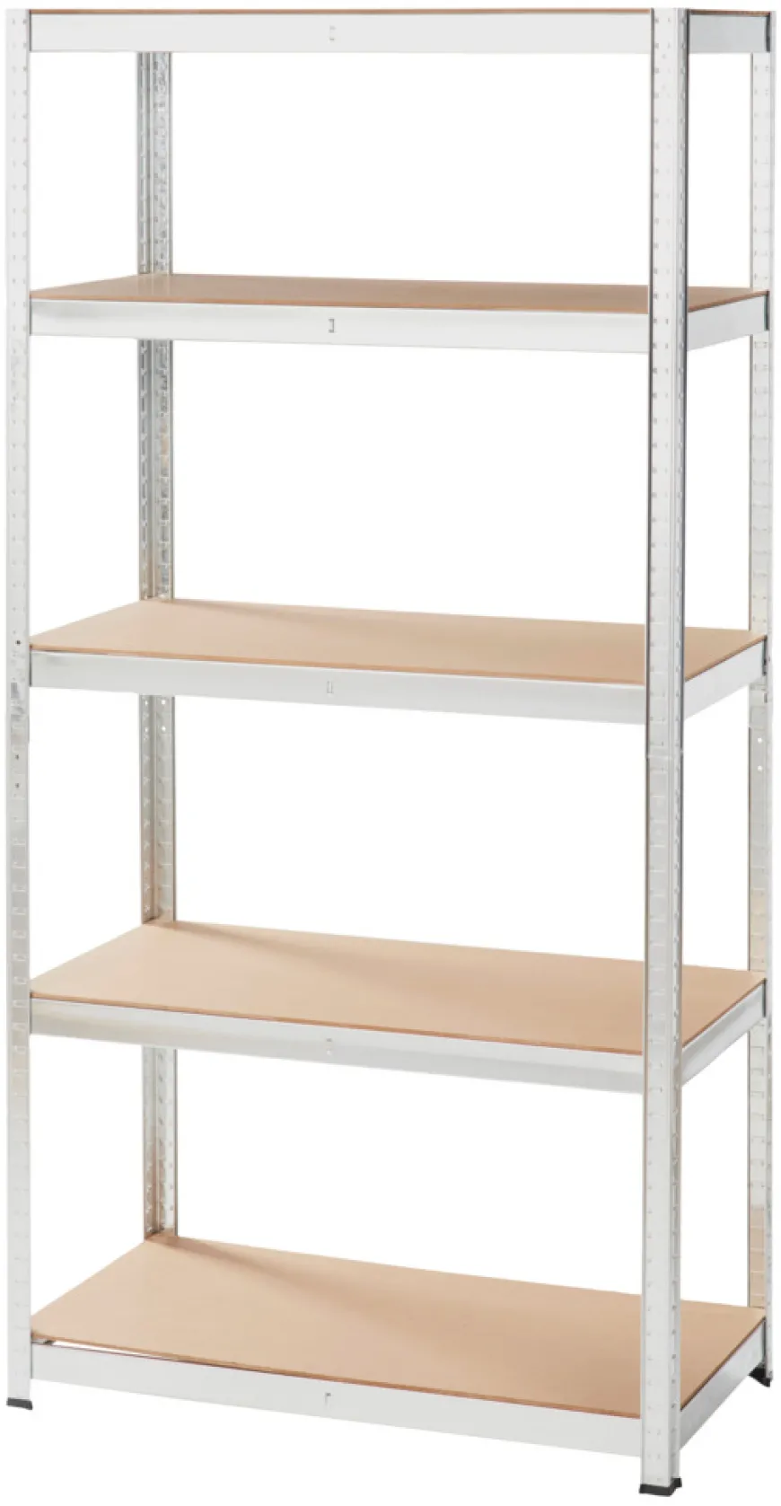 Stålreol galv. m/5 hylder - 90 x 180 x 45 cm