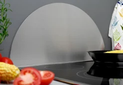 Stænkplade stål buet 90 x 45 cm