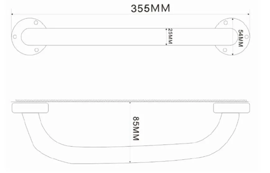 Støttegreb 30 cm krom
