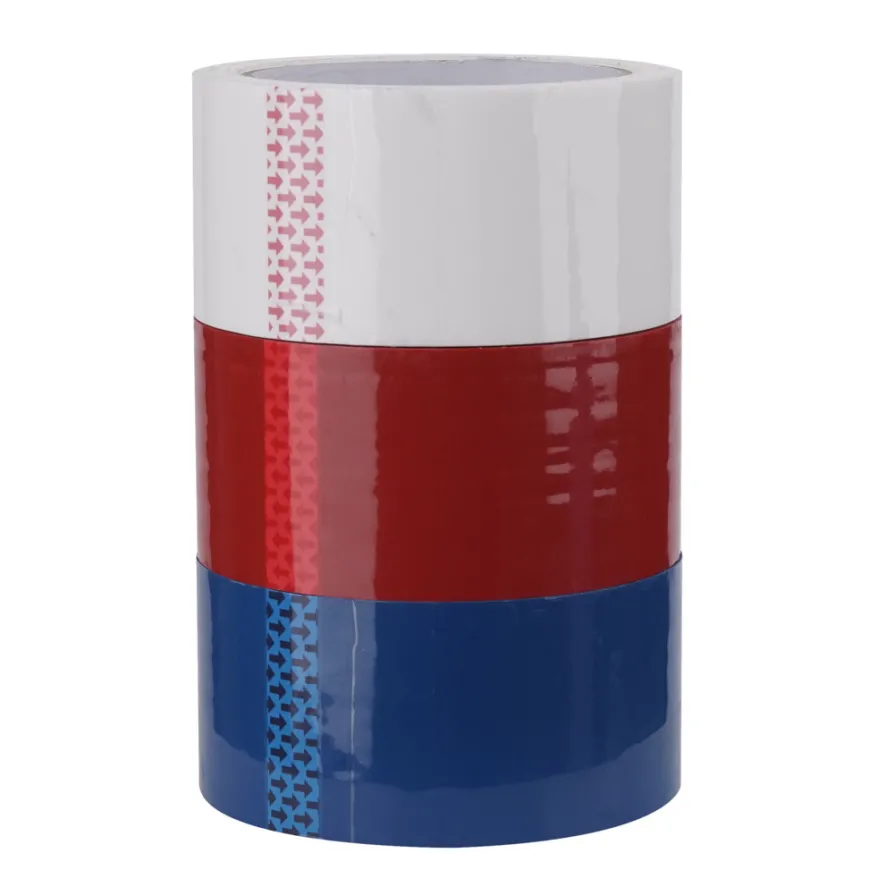 Tape hvid/rød/blå 50 mm x 66 meter 3-pk.