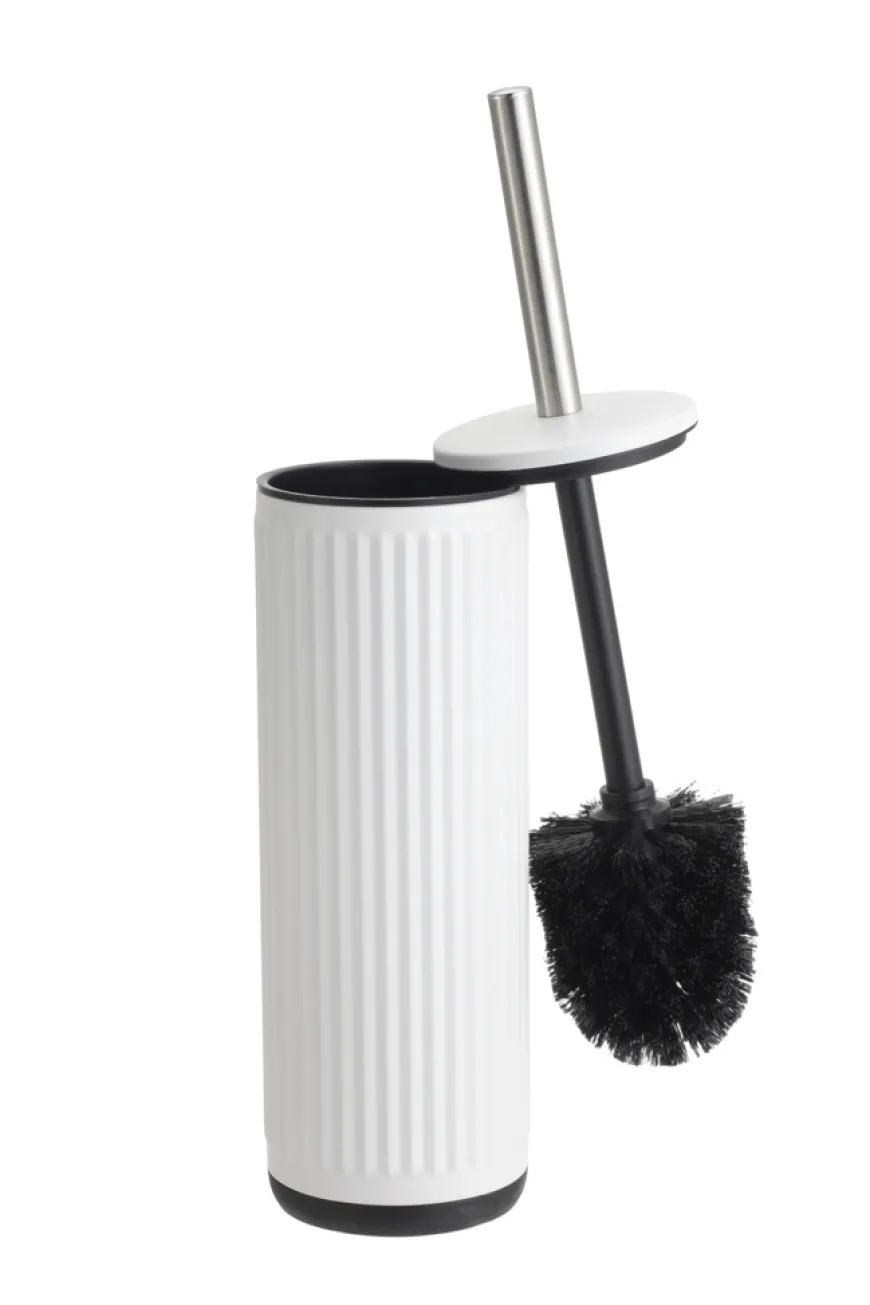 Toiletbørste m/riller rund hvid Ø9 x 38 cm - REN