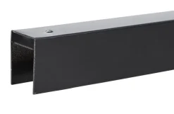 Top-/bundliste til panelhegn sort aluminium 172 cm