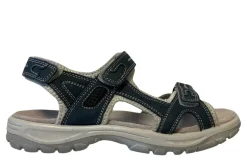 Trekkingsandaler dame denimfarvet læder str. 38