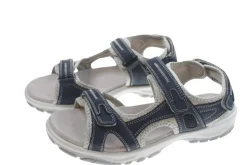 Trekkingsandaler dame denimfarvet læder str. 40