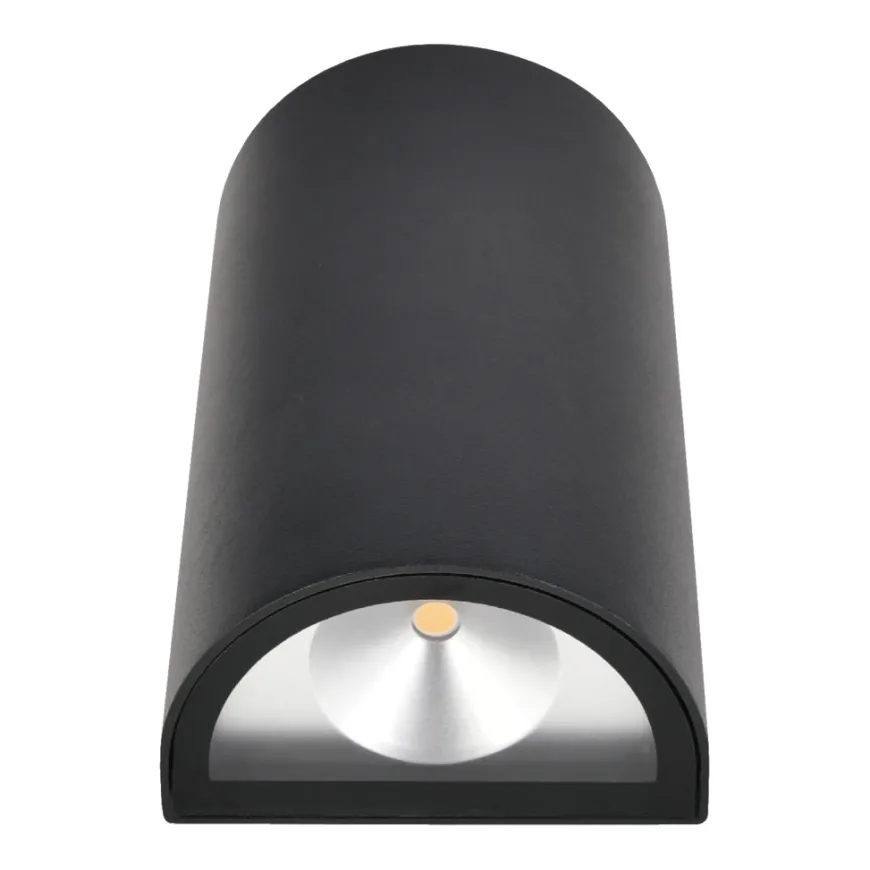Udendørs væglampe LED aluminium/glas sort