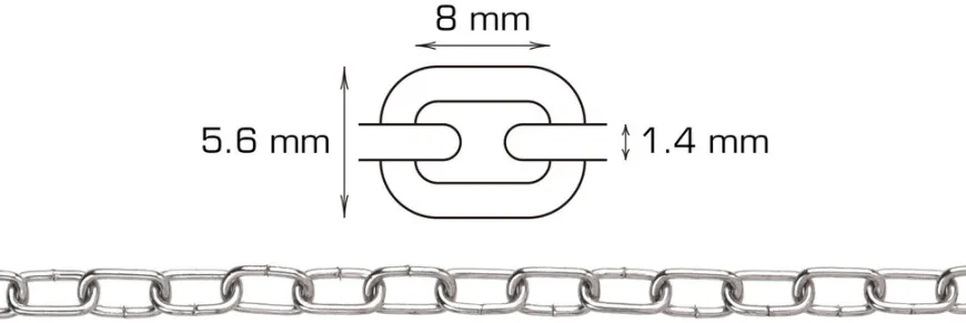 Urkæde Ø1,4 mm x 2 meter