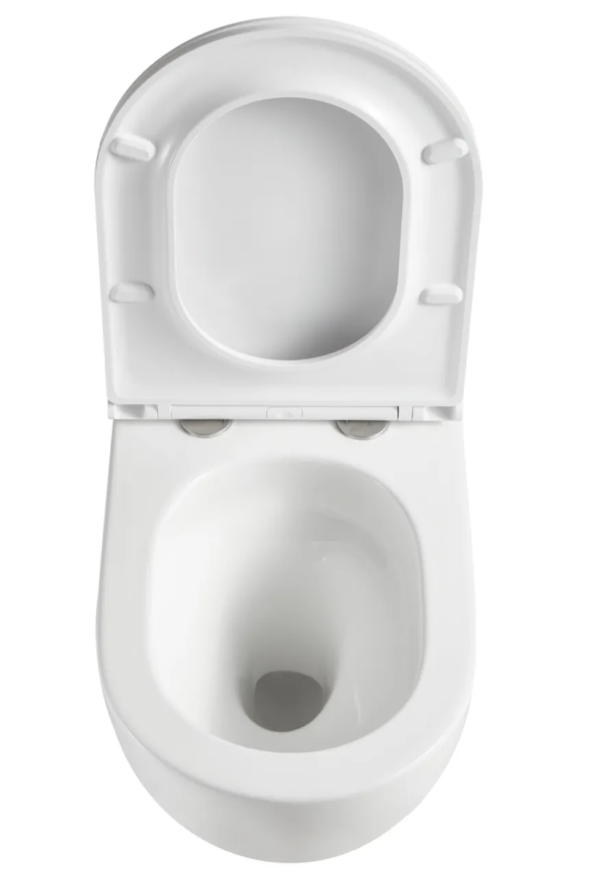 Væghængt toilet rund m/Vortex skyl - hvid