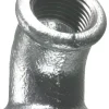 Vinkel galvaniseret 3/4" - muffe/muffe 45 gr.