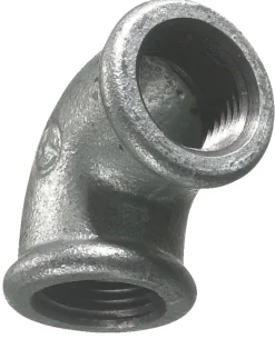 Vinkel galvaniseret 3/4" - muffe/muffe 90 gr.
