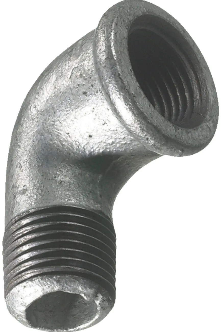 Vinkel galvaniseret 3/4" - muffe/nippel 90 gr.