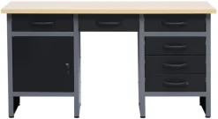 Værkstedsbord med skab/skuffer 160 x 60 x 85 cm